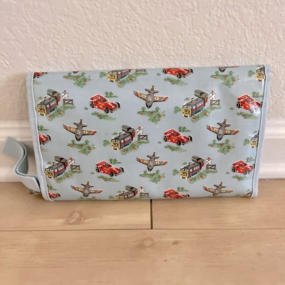 Cath Kidston Changing Mat Wristlet (light blue with planes, trains, & cars) - Picture 2 of 5